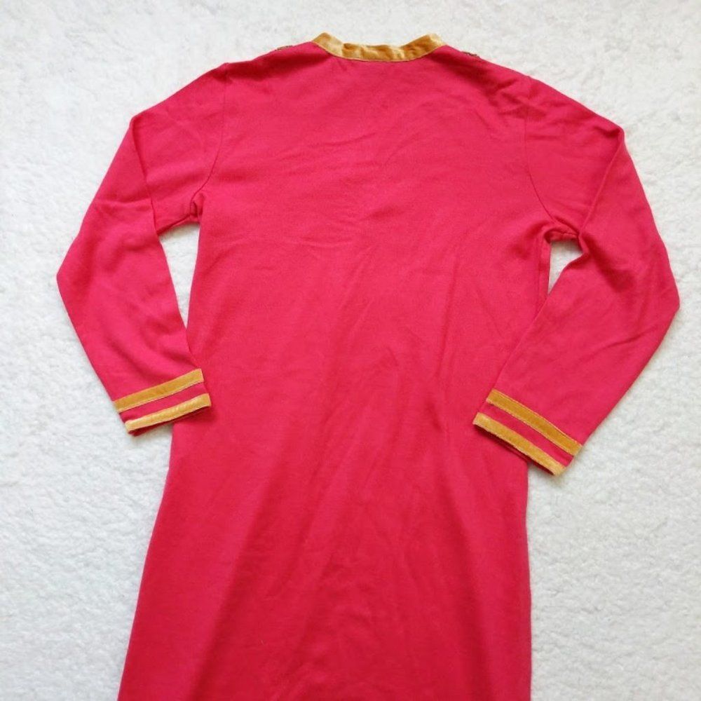 FFU Tunic Knit Dress Velvet Beading Kurta Formal South Asian India Embroidered - Picture 8 of 10